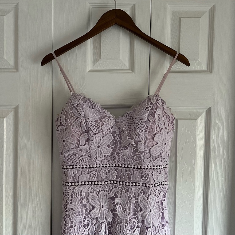 Lavender Lace Spaghetti Strap Dress